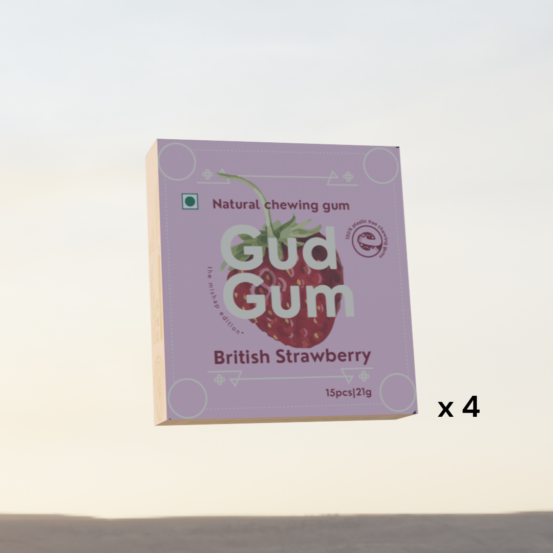 Strawberry Chewing Gum (Pack of 4)