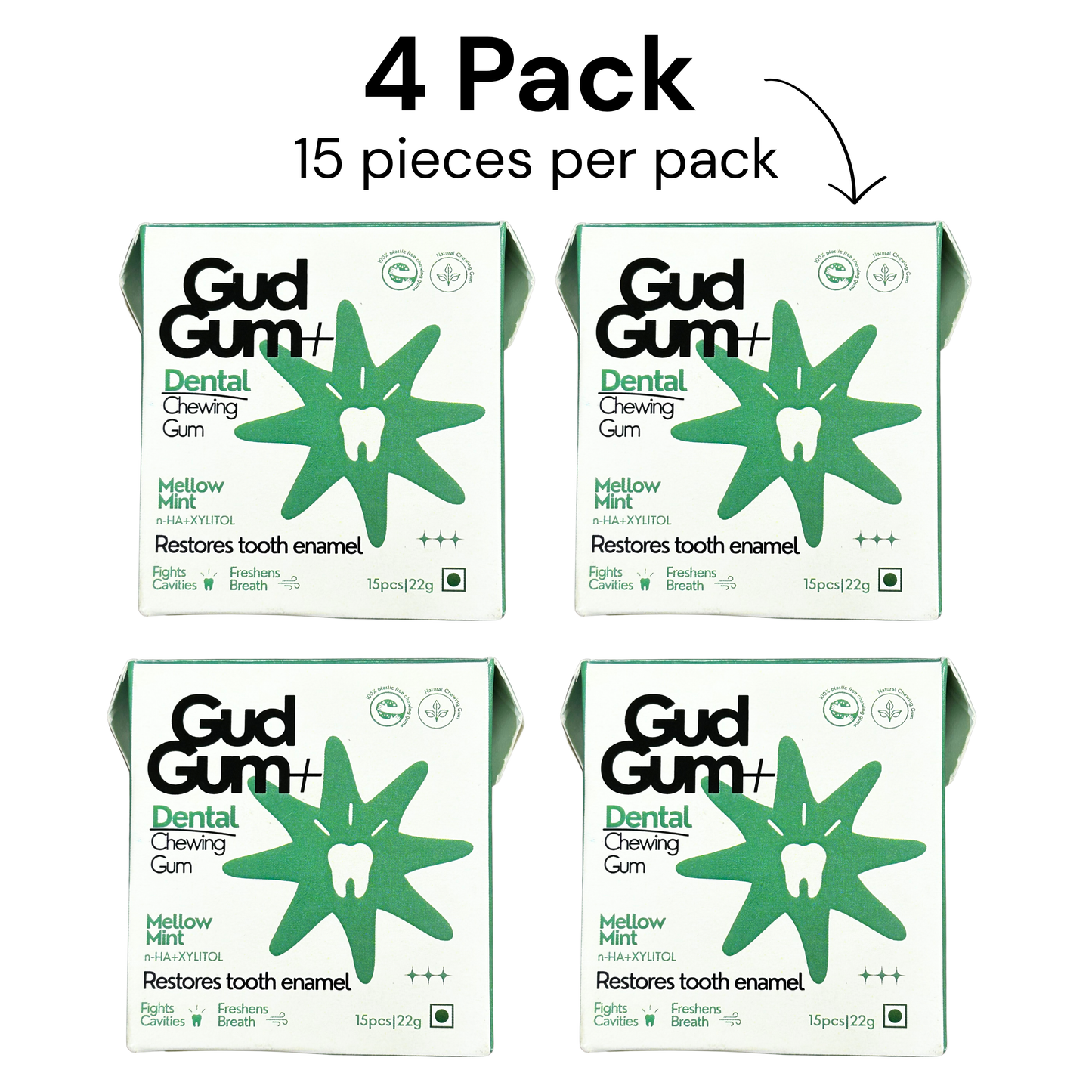Gud Gum+ Dental Chewing Gum with nHAP