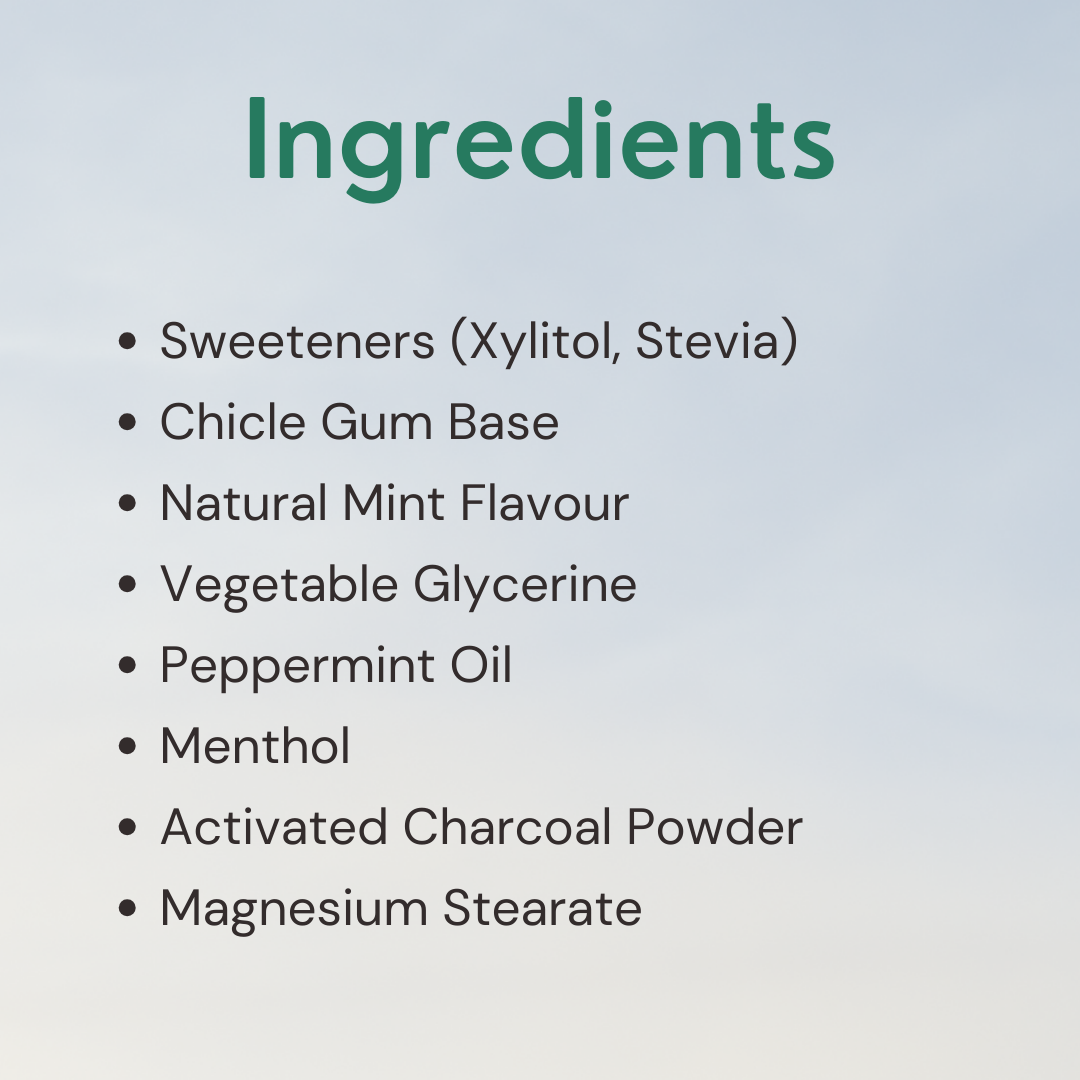 Charcoal Mint Chewing Gum (Pack of 4)