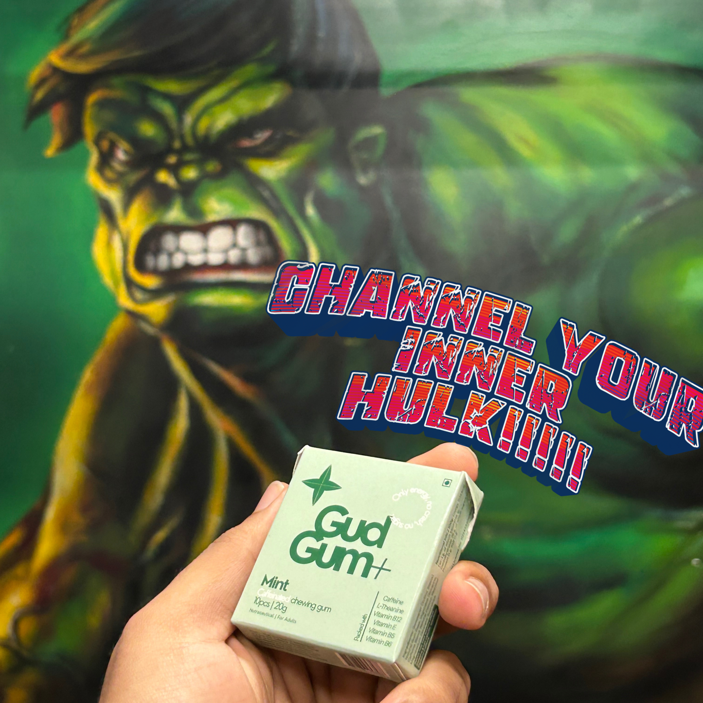 Gud Gum+ Mint Caffeinated Chewing Gum