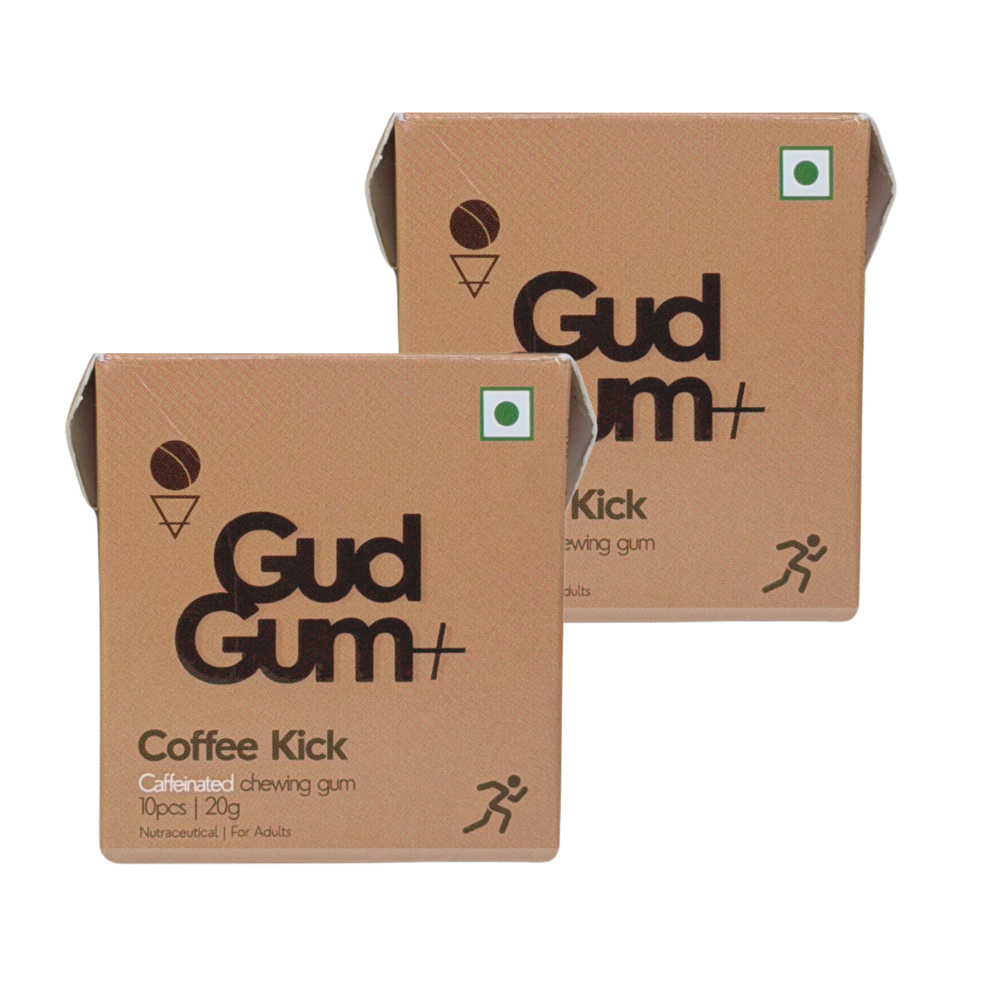 Gud Gum+ Energy & Focus Gums - Contains Natural Caffeine - (10 chewing gums per pack)