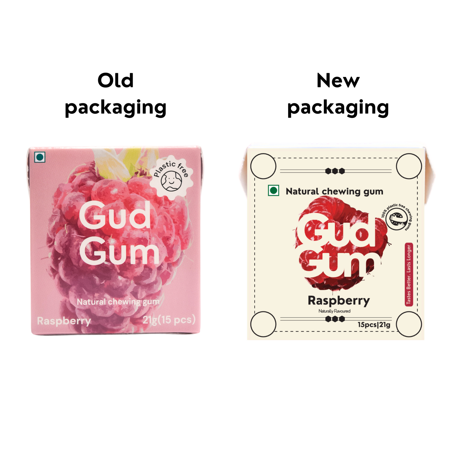 Raspberry Chewing Gum (Pack of 4)