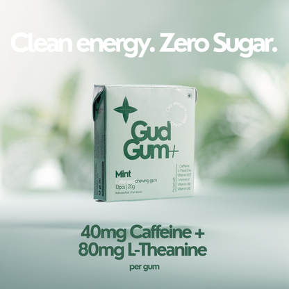 Gud Gum+ Mint Caffeinated Chewing Gum