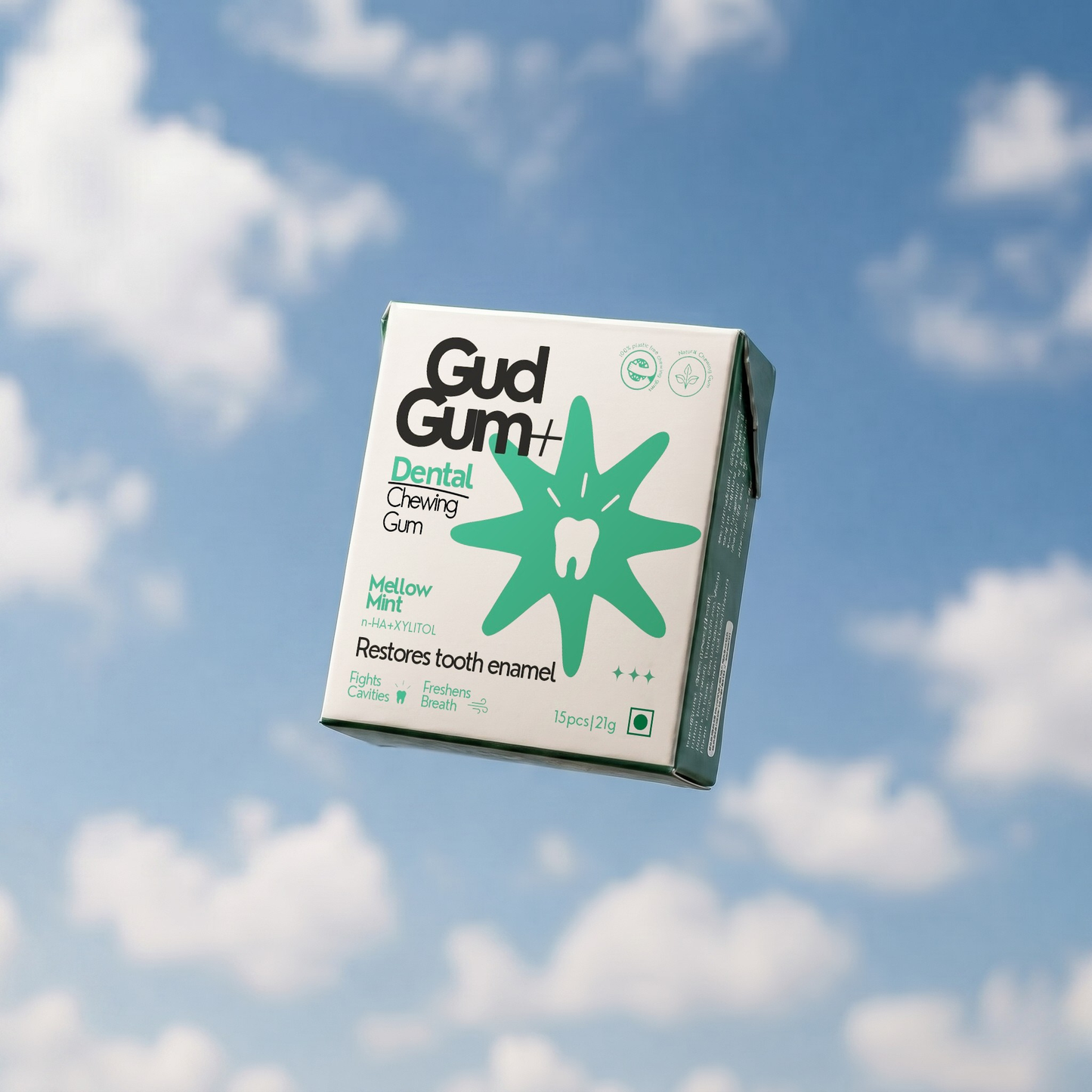 Gud Gum+ Dental Remineralising Chewing Gum with HAP (Hydroxyapatite)