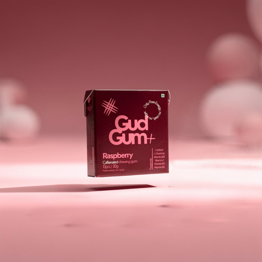 Gud Gum+ Raspberry Caffeinated Chewing Gum