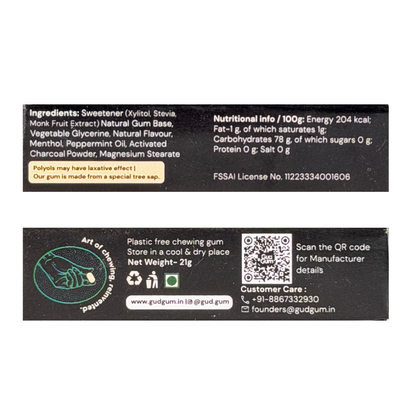 Charcoal Mint Chewing Gum (15 chewing gums)
