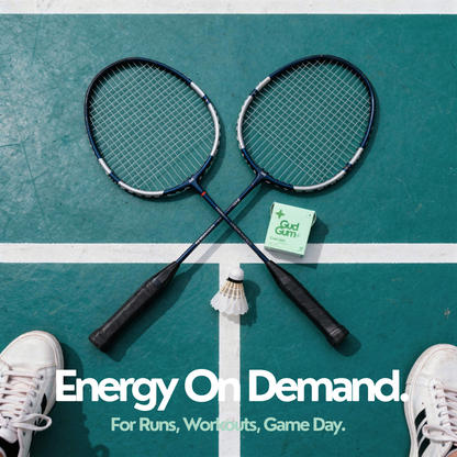 Gud Gum+ Cool Mint - Energy & Focus Chewing Gum (Contains Natural Caffeine)