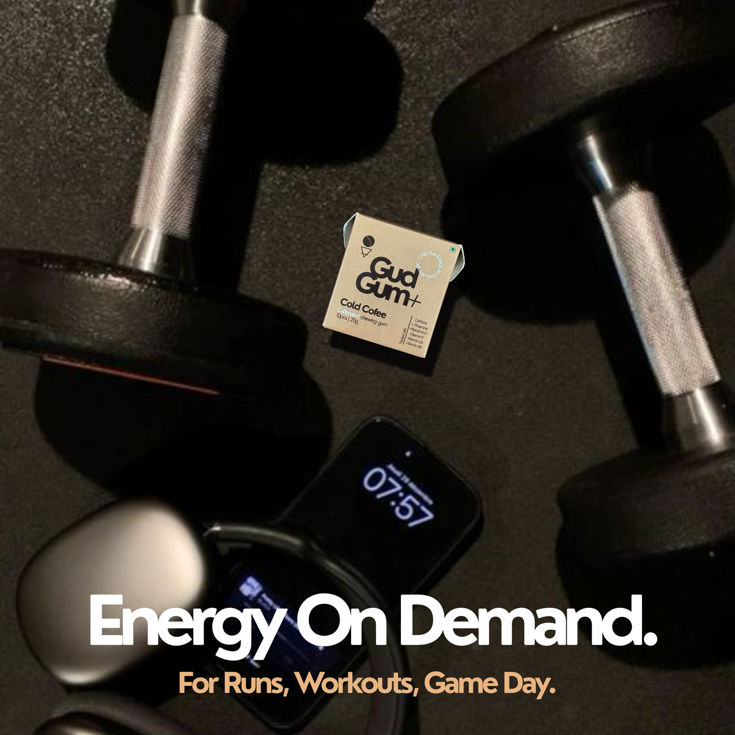 Gud Gum+ Cold Cofee Caffeinated Chewing Gum