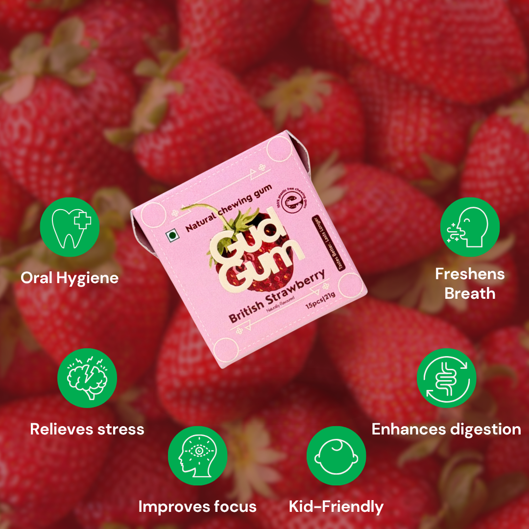 British Strawberry Chewing Gum (15 chewing gums)