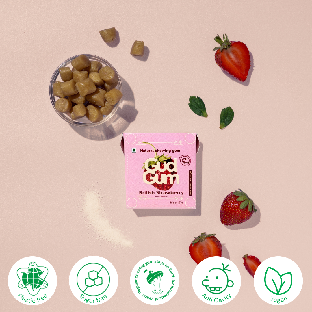 British Strawberry Chewing Gum (15 chewing gums)