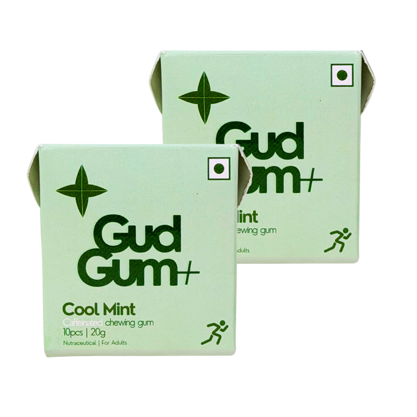 Gud Gum+ Energy & Focus Gums - Contains Natural Caffeine - (10 chewing gums per pack)
