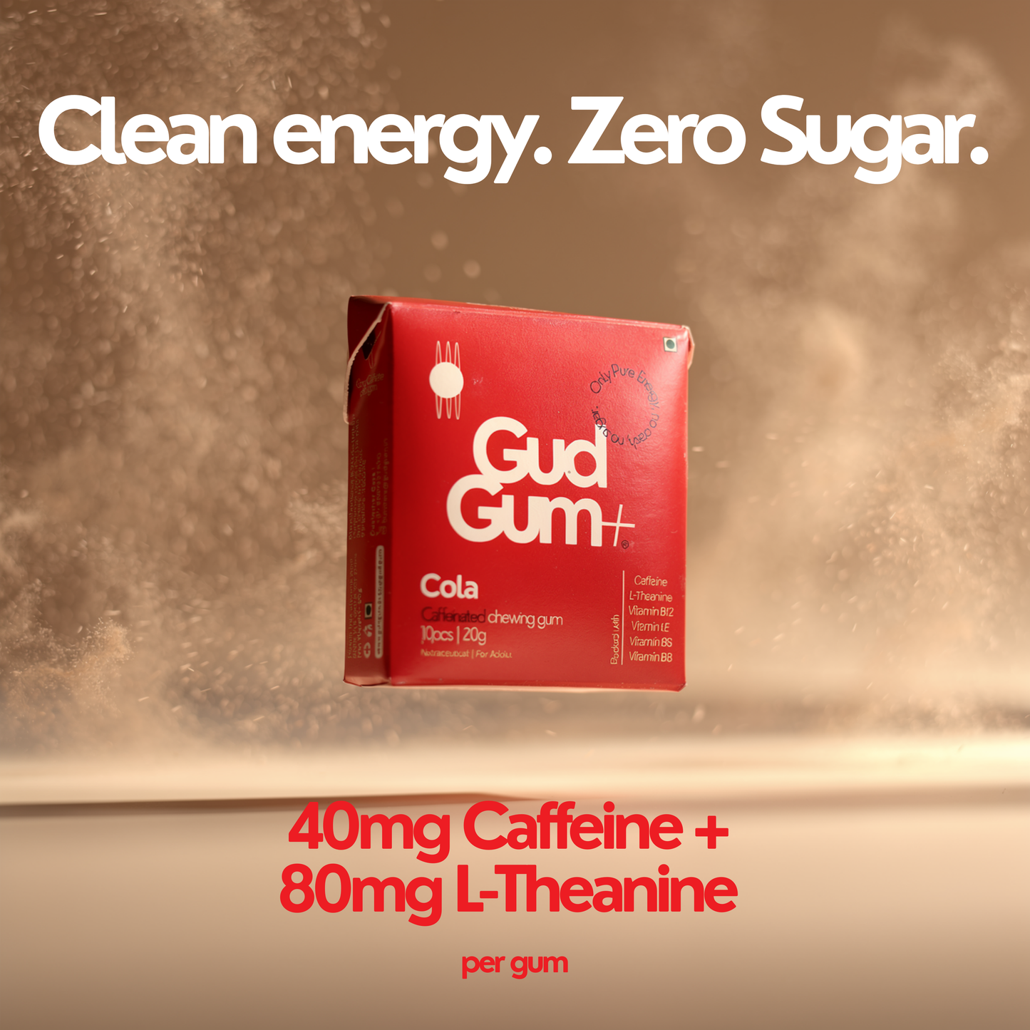 Gud Gum+ Cola Caffeinated Chewing Gum