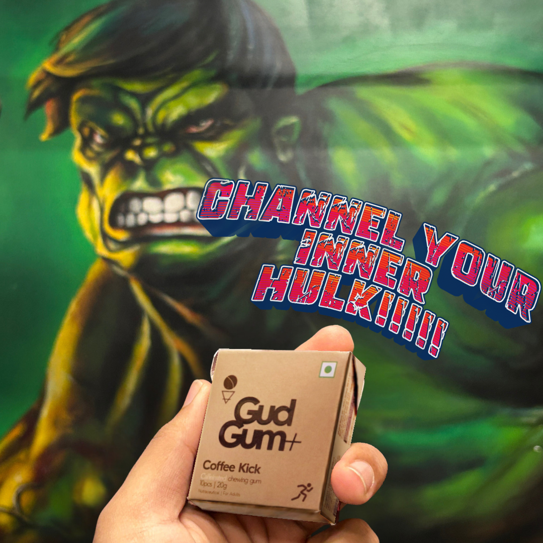 Gud Gum+ Coffee Kick - Energy & Focus Chewing Gum (Contains Natural Caffeine)