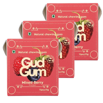 Gud Gum Mini Pack- Fruit & Mint Chewing Gum (15 chewing gums per pack)