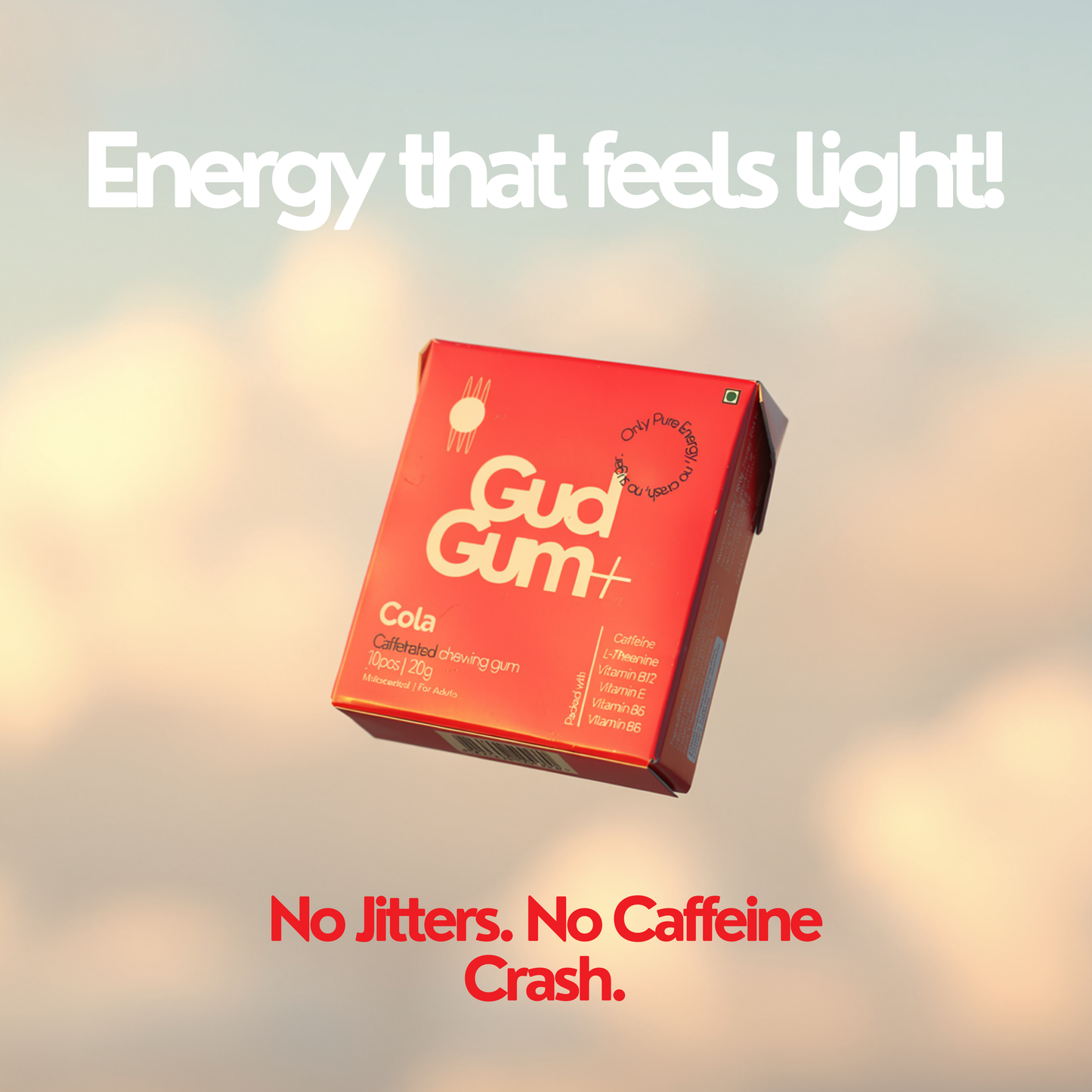 Gud Gum+ Cola Caffeinated Chewing Gum