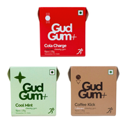 Gud Gum+ Energy & Focus Gums - Contains Natural Caffeine - (10 chewing gums per pack)
