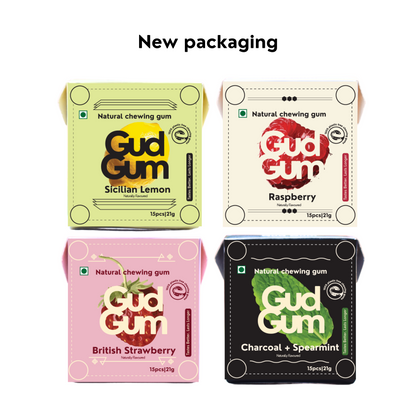Gud Gum Mini Pack- Fruit & Mint Chewing Gum