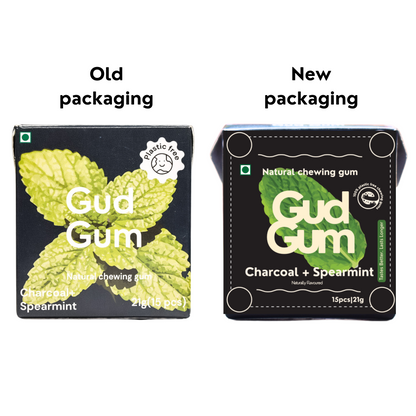 Charcoal Mint Chewing Gum (Pack of 4)