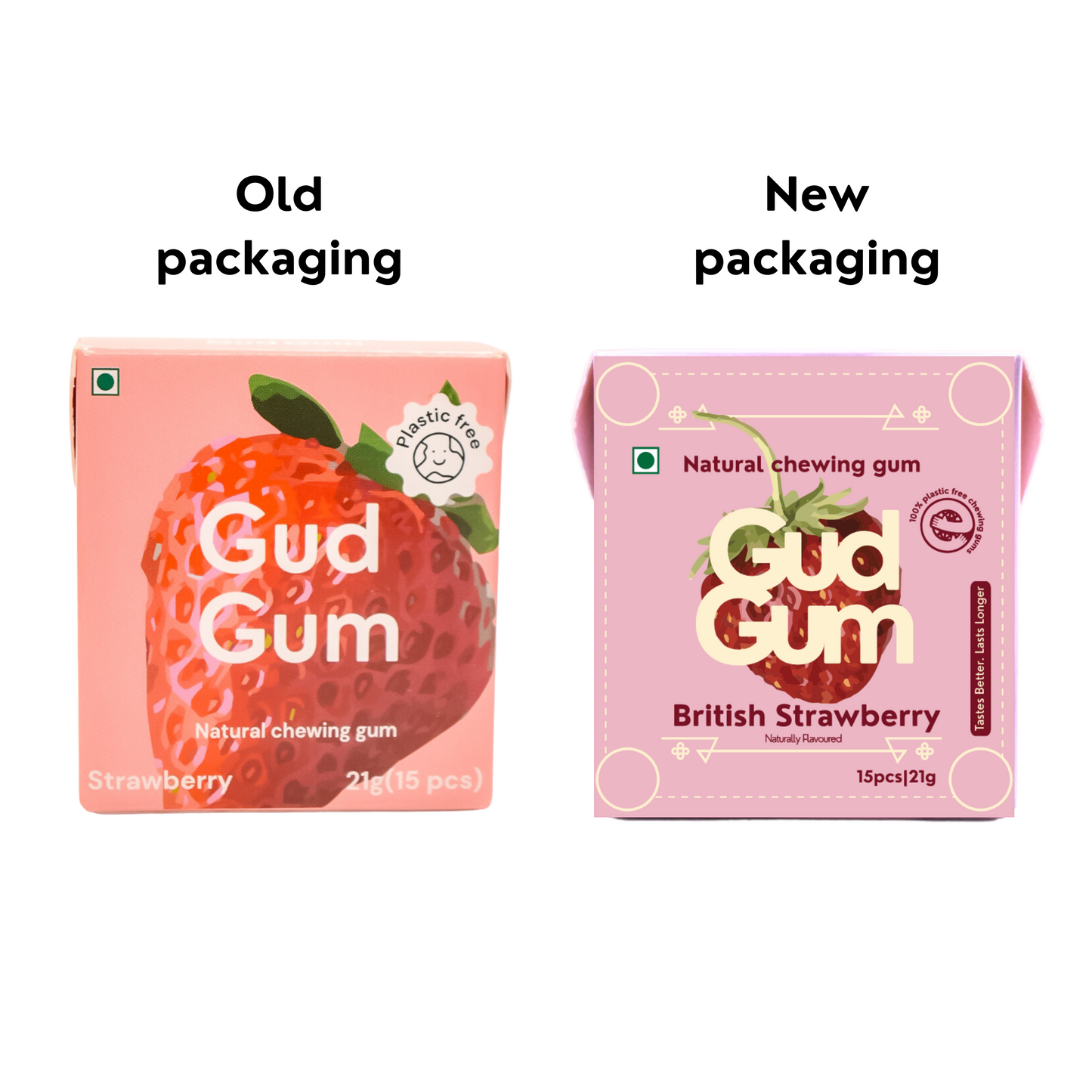 Strawberry Chewing Gum (Pack of 4)