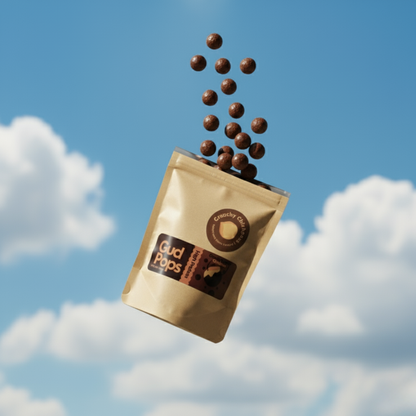 GUD POPS – Chocolate Coated Roasted Channa | High Protein | Guilt-Free Healthy Snack | Plant-Based | Crunchy Chocolate Treat