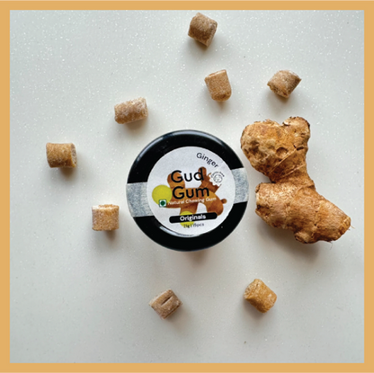 Ginger Chewing Gum - Plastic Free, Sugar Free, Natural, Biodegradable, Vegan Chewing Gums | No added colours and flavours- Gud Gum Originals (15 pieces per pack)- 21g