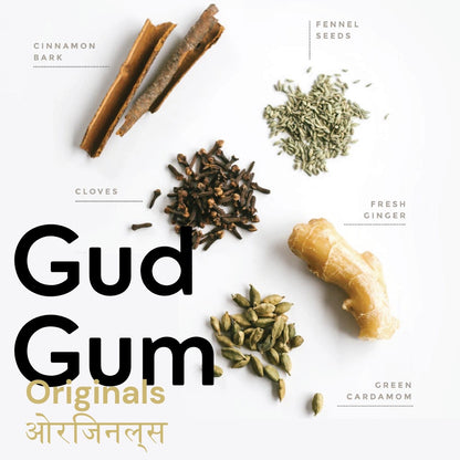Ginger Chewing Gum - Plastic Free, Sugar Free, Natural, Biodegradable, Vegan Chewing Gums | No added colours and flavours- Gud Gum Originals (15 pieces per pack)- 21g