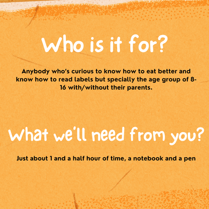 Unpack the Label - Know what you're really eating! (Webinar on Saturday, 26th April)