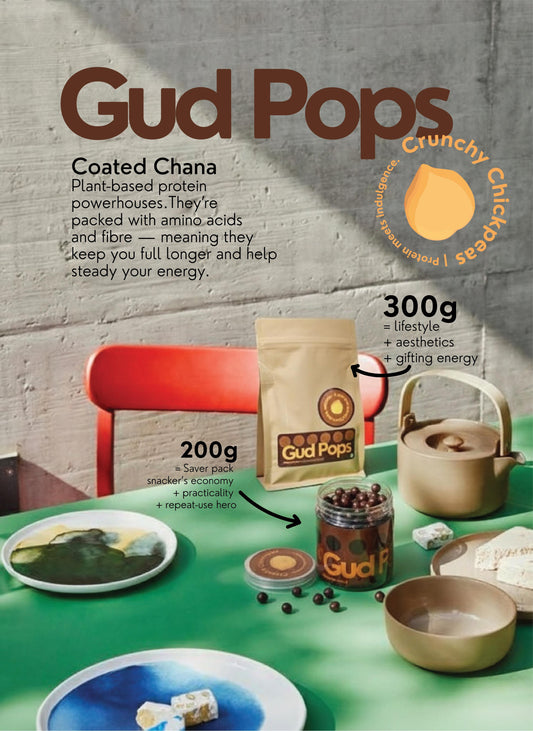 GUD POPS – Chocolate Coated Roasted Channa | High Protein | Guilt-Free Healthy Snack | Plant-Based | Crunchy Chocolate Treat