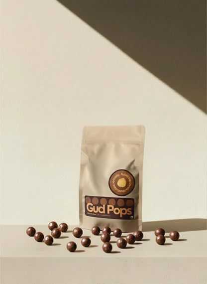 GUD POPS – Chocolate Coated Roasted Channa | High Protein | Guilt-Free Healthy Snack | Plant-Based | Crunchy Chocolate Treat